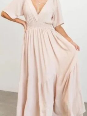 Baltic Born Blush V‑Neck Maxi Dress